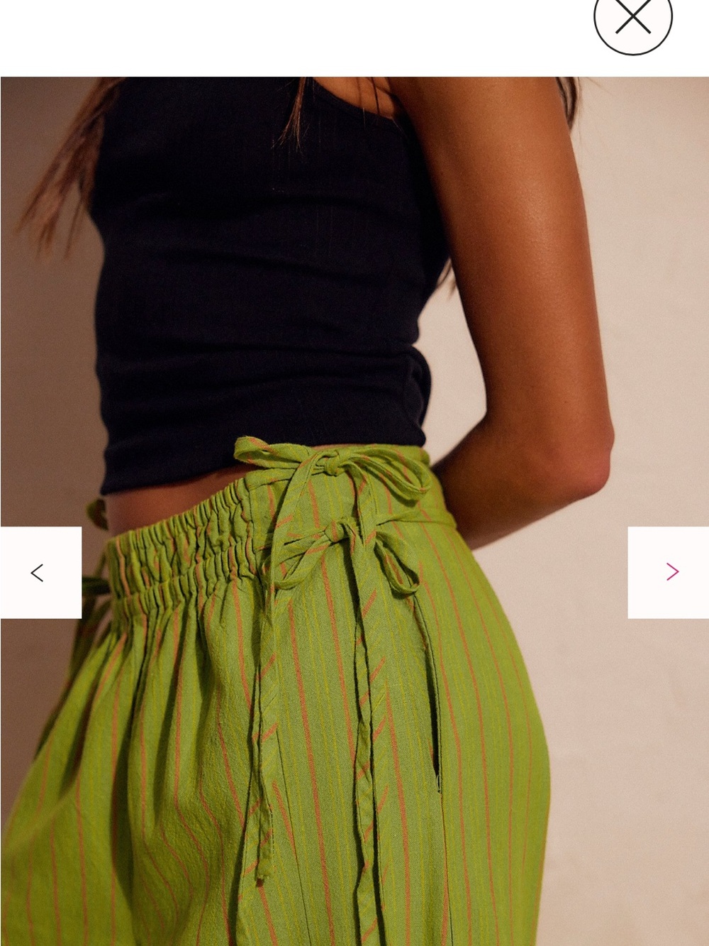 Free People Sun Dazed Cotton-Linen Wide Leg Striped Pants in Martini combo - Picture 3 of 8